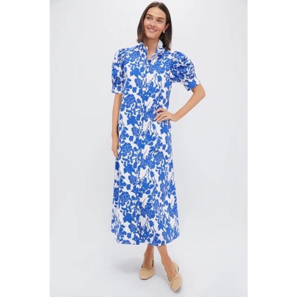 Hyacinth House Blue and White Louisa Midi Dress